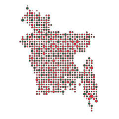 Obraz premium Bangladesh Silhouette Pixelated pattern map illustration