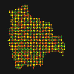 Fototapeta premium Bolivia Silhouette Pixelated pattern map illustration