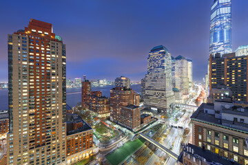 Fototapeta na wymiar New YorkNew York, New York, USA , New York, USA financial district cityscape over the West Side Highway