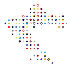 Croatia Silhouette Pixelated pattern map illustration