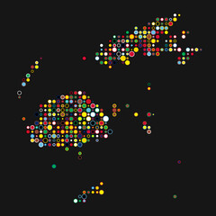 Fiji Silhouette Pixelated pattern map illustration
