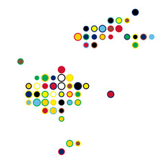 Fiji Silhouette Pixelated pattern map illustration