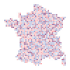 France Silhouette Pixelated pattern map illustration