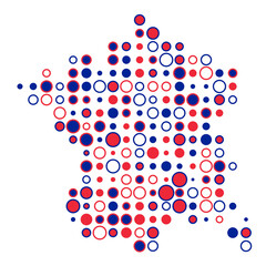 France Silhouette Pixelated pattern map illustration