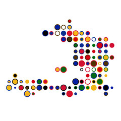 Haiti Silhouette Pixelated pattern map illustration