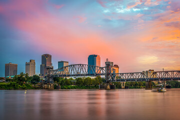 Little Rock, Arkansas, USA Downtown Skyline on the Arkansas River.