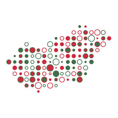 Hungary Silhouette Pixelated pattern map illustration