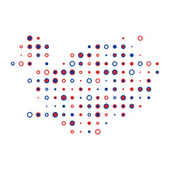 Iceland Silhouette Pixelated pattern map illustration