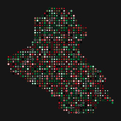 Iraq Silhouette Pixelated pattern map illustration