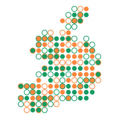 Ireland Silhouette Pixelated pattern map illustration