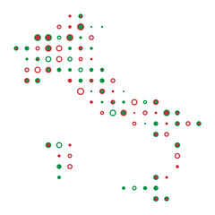Italy Silhouette Pixelated pattern map illustration