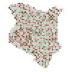 Kenya Silhouette Pixelated pattern map illustration