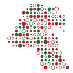 Kuwait Silhouette Pixelated pattern map illustration