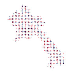 Laos Silhouette Pixelated pattern map illustration