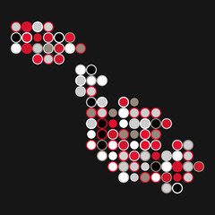 Malta Silhouette Pixelated pattern map illustration