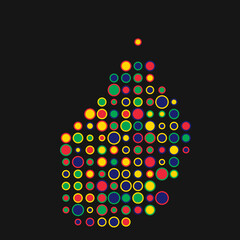 Mauritius Silhouette Pixelated pattern map illustration