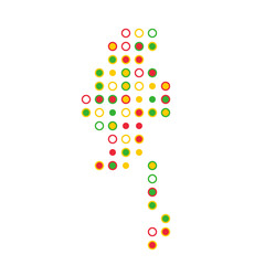 Myanmar Silhouette Pixelated pattern map illustration
