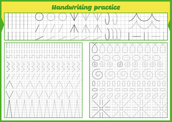 Set of Handwriting practice notebooks for preschoolers