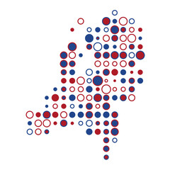 Netherlands Silhouette Pixelated pattern map illustration