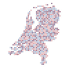 Netherlands Silhouette Pixelated pattern map illustration