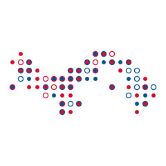 Panama Silhouette Pixelated pattern map illustration