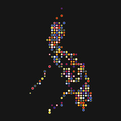 Philippines Silhouette Pixelated pattern map illustration