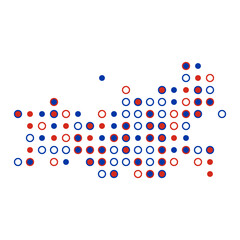 Russia Silhouette Pixelated pattern map illustration
