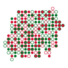 Sudan Silhouette Pixelated pattern map illustration