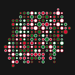 Sudan Silhouette Pixelated pattern map illustration