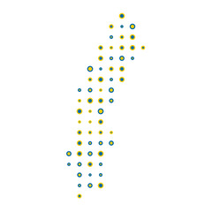 Sweden Silhouette Pixelated pattern map illustration