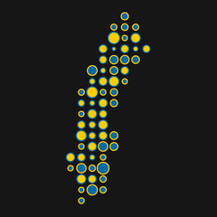 Sweden Silhouette Pixelated pattern map illustration
