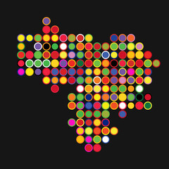Venezuela Silhouette Pixelated pattern map illustration
