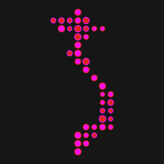 Vietnam Silhouette Pixelated pattern map illustration