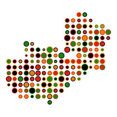 Zambia Silhouette Pixelated pattern map illustration