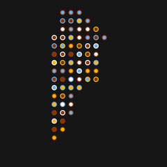 Argentina Silhouette Pixelated pattern map illustration
