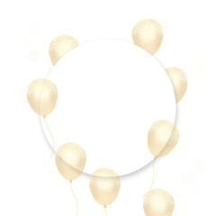 Glossy balloons on transparant background. Gold, silver, and pink balloons for decoration