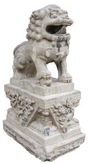 Obraz premium Isolated PNG cutout of a Chinese guardian lion on a transparent background
