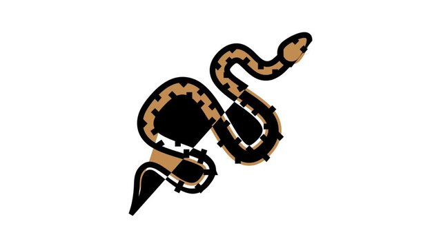 snake in zoo color icon animation
