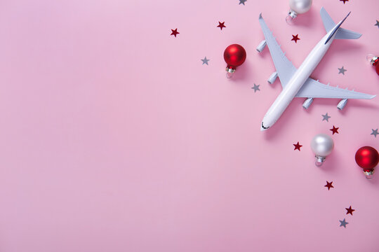 Christmas travel planning. Traveling as gift. Holiday vacation concept.