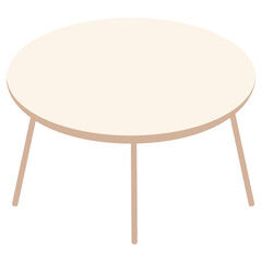 Contemporary Style Round Coffee Table Illustration