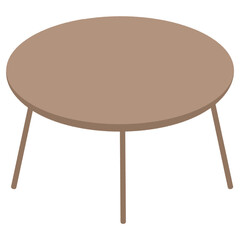 Contemporary Style Round Coffee Table Illustration
