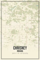 Retro US city map of Chrisney, Indiana. Vintage street map.