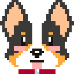Pixel Art Corgi Tricolor Cute Cartoon