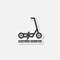 Electric scooter icon sticker isolated on white