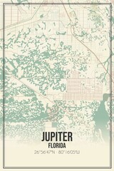 Retro US city map of Jupiter, Florida. Vintage street map. © Rezona