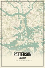 Retro US city map of Patterson, Georgia. Vintage street map.