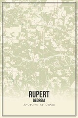 Retro US city map of Rupert, Georgia. Vintage street map.