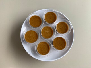brown sugar pumpkin pudding rotating view. very delicious when chilled