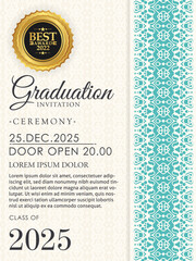 graduation invitation with ornament template