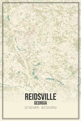 Retro US city map of Reidsville, Georgia. Vintage street map.